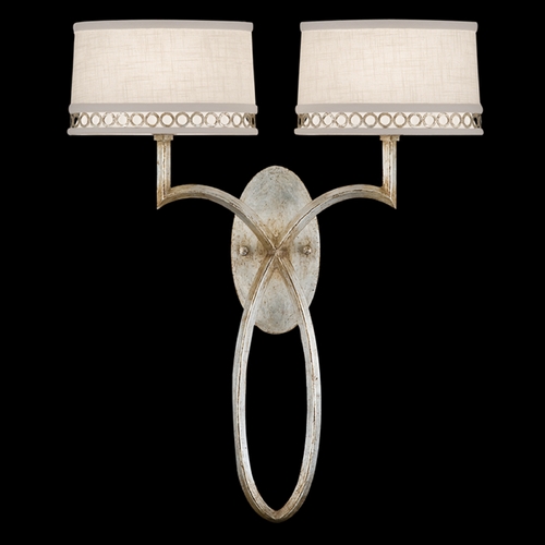 Fine Art Lamps Allegretto Silver Platinized Silver Leaf with Subtle Brown Highlights Sconce