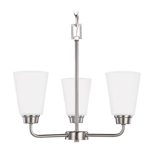 Kerrville 3-Light Chandelier in Brushed Nickel by Generation Lighting