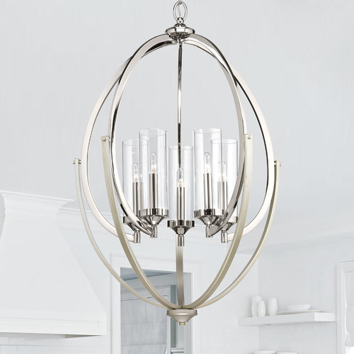 Progress Lighting Evoke Chandelier in Polished Nickel by Progress Lighting P400025-104