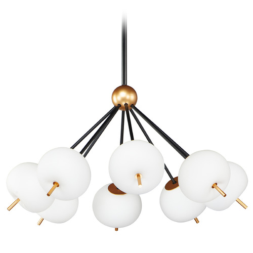 ET2 Lighting Quest 8-Light LED Pendant in Black & Gold by ET2 Lighting E25118-92BKGLD