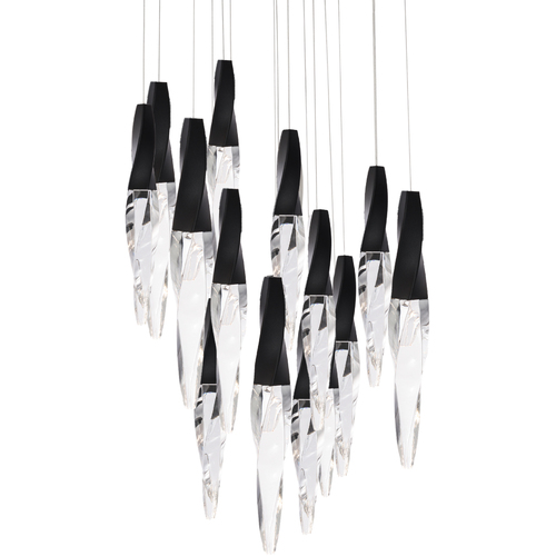 Kindjal LED 15-Light Pendant in Black by Schonbek Beyond