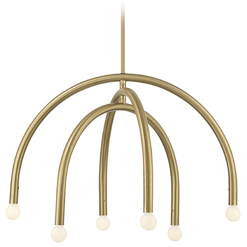 Meridian 30-Inch Wide Chandelier in Natural Brass by Meridian M100115NB