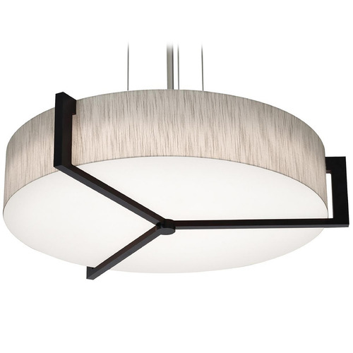 Afx Lighting Apex Satin Nickel Pendant Light with Drum Shade