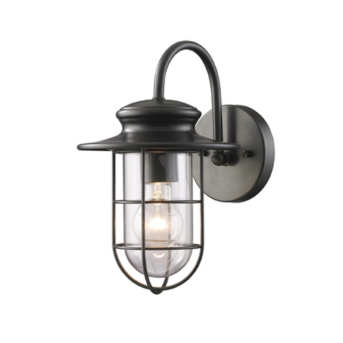 Elk Lighting Outdoor Wall Light with Clear Glass in Matte Black Finish 42284/1