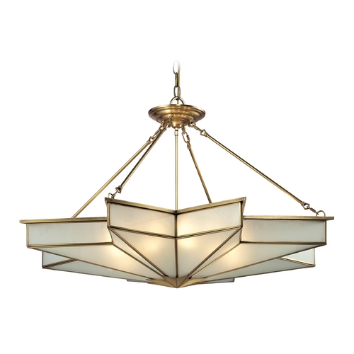 Elk Lighting Art Deco Pendant Light Brass Decostar by Elk Lighting 22013/8