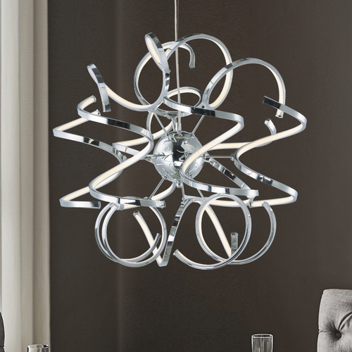 Chaos 23.50-Inch LED Pendant in Polished Chrome by ET2 Lighting