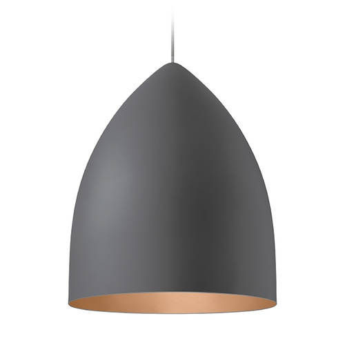 Visual Comfort Modern Collection Signal Grande LED Pendant in Gray & Copper by Visual Comfort Modern 700TDSIGGPYP-LED927
