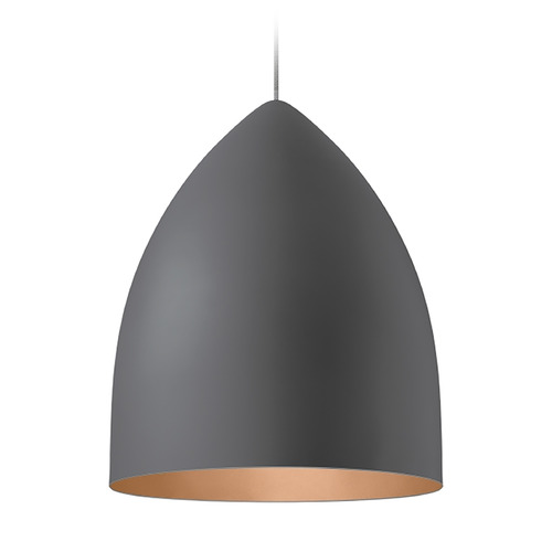 Signal Grande LED Pendant in Gray & Copper by Visual Comfort Modern