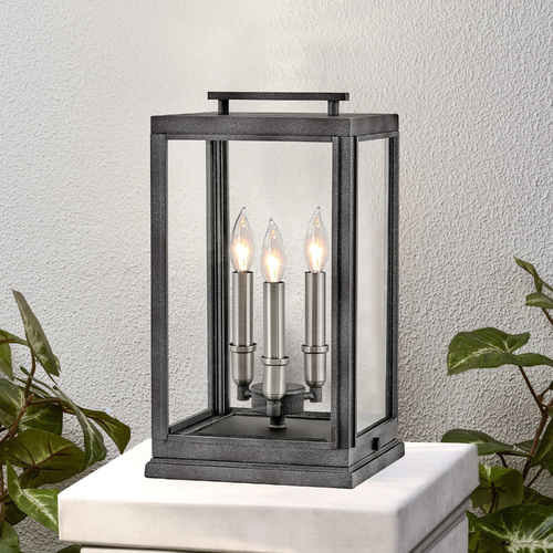 Hinkley Sutcliffe 3-Light Aged Zinc & Antique Nickel Post Light by Hinkley Lighting 2917DZ