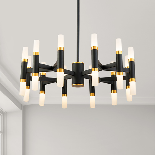 Kuzco Lighting Kuzco Lighting Draven Black / Gold Brushed LED Chandelier CH19722-BK