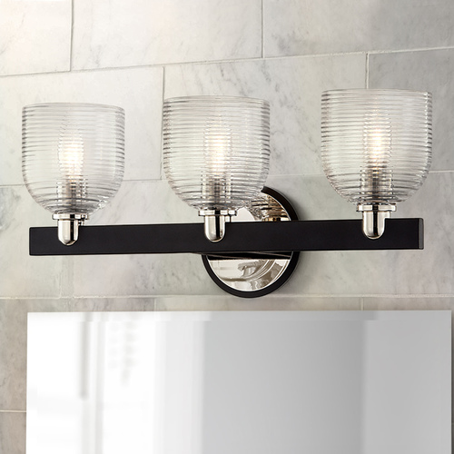 Troy Lighting Munich Carbide Black & Polished Nickel Bathroom Light by Troy Lighting B7713