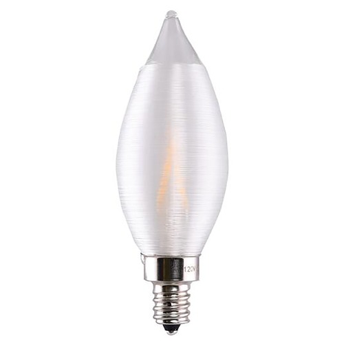 Satco Lighting 2W CA11 LED Satin Spun Clear Candelabra Base 2700K 120V Carded Dimmable by Satco Lighting S11304