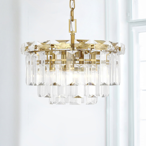 Visual Comfort Studio Collection Chapman & Meyers Arden Burnished Brass & Crystal Mini Chandelier by Visual Comfort Studio CC1254BBS