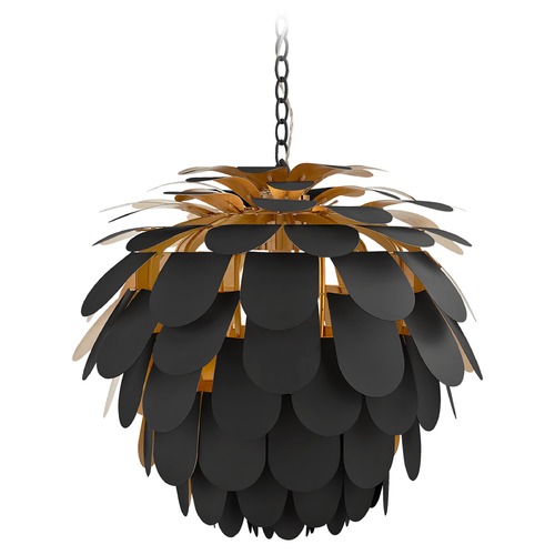 Visual Comfort Signature Collection E.F. Chapman Cynara Large Chandelier in Matte Black by Visual Comfort Signature CHC5157MBKG
