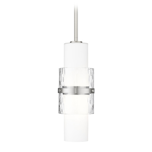 Z-Lite Z-Lite Cayden Brushed Nickel Mini-Pendant Light with Cylindrical Shade 1946P-ROD-BN