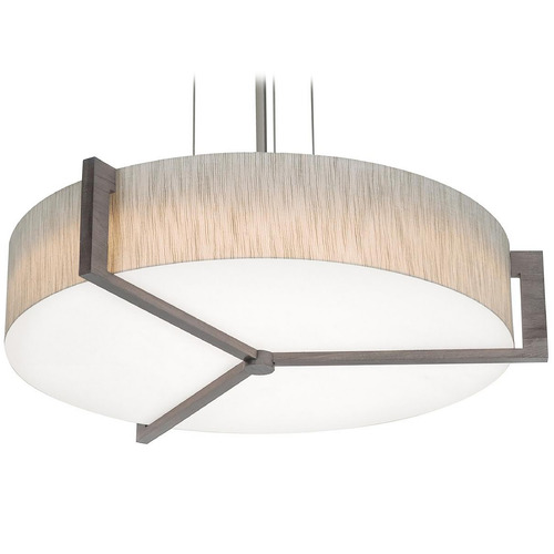 Afx Lighting Apex Satin Nickel Pendant Light with Drum Shade