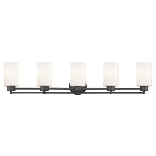 Modern Bathroom Light White Glass Black 5 Lt