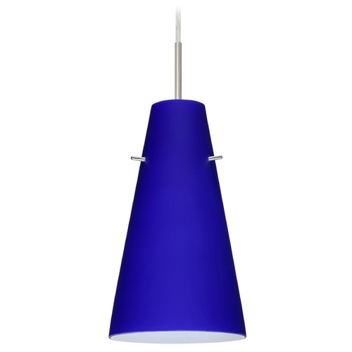 Besa Lighting Cierro Satin Nickel LED Mini-Pendant Light with Conical Shade