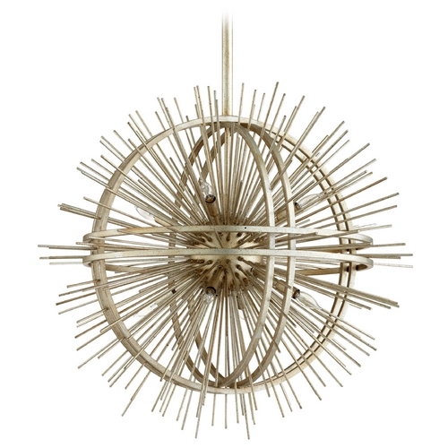 Saturn Burst Silver Leaf Pendant by Cyan Design