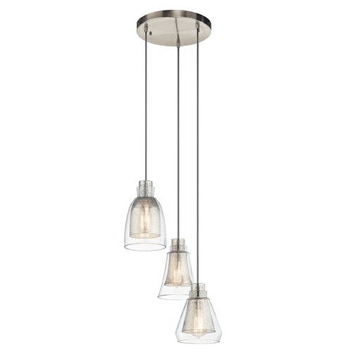 Kichler Lighting Mercury Glass Multi-Light Pendant Brushed Nickel Kichler Lighting 43627NI