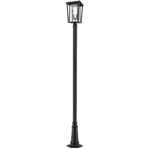 Z-Lite Seoul Black Post Light by Z-Lite 571PHBR-557P-BK