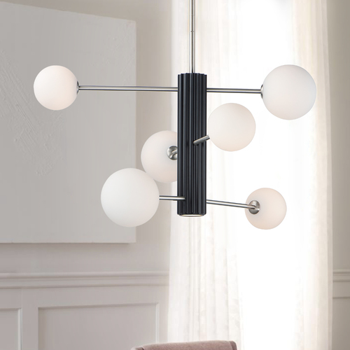 Cog 7-Light LED Chandelier in Black & Brushed Nickel by ET2 Lighting