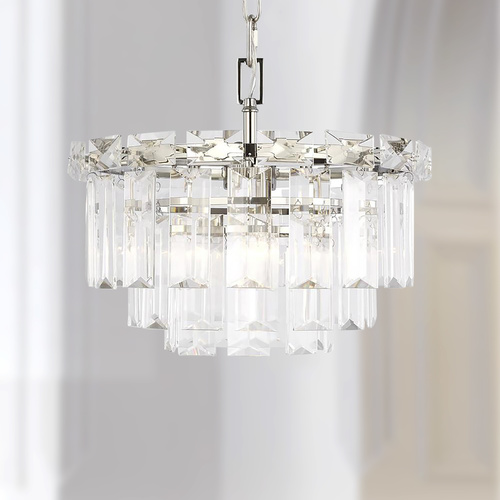 Visual Comfort Studio Collection Chapman & Meyers Arden Polished Nickel & Crystal Mini Chandelier by Visual Comfort Studio CC1254PN