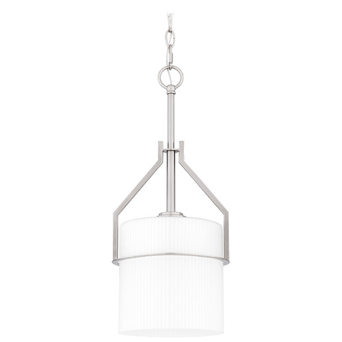Quoizel Lighting Seymour Brushed Nickel Mini-Pendant Light with Cylindrical Shade