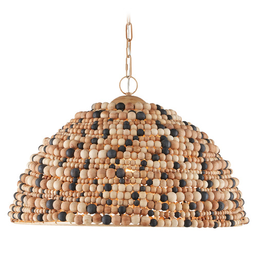 Currey and Company Medley Natural / Tan / Black / Coco Cream Pendant Light