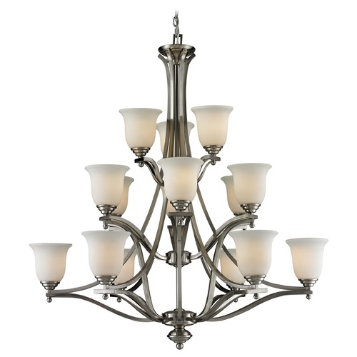 Z-Lite Lagoon Brushed Nickel Chandelier by Z-Lite 704-15-BN