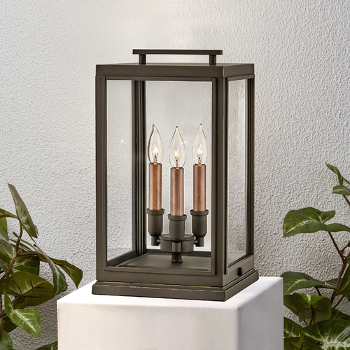 Hinkley Sutcliffe 3-Light Oil Rubbed Bronze & Antique Copper Post Light by Hinkley Lighting 2917OZ
