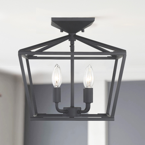 Townsend 4-Light Matte Black Semi-Flush Mount by Savoy House
