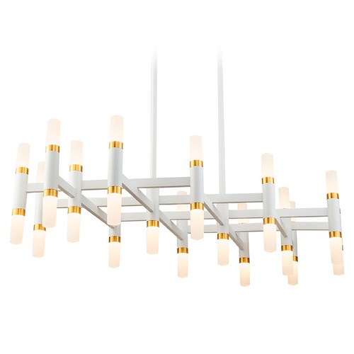 Draven White & Gold Brushed LED Chandelier by Kuzco Lighting