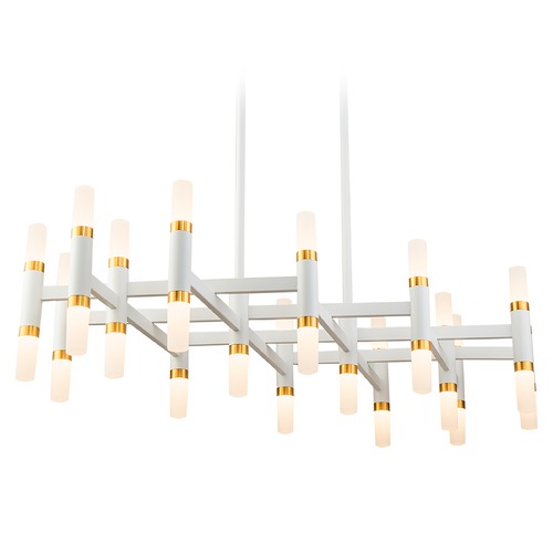 Kuzco Lighting Draven White & Gold Brushed LED Chandelier by Kuzco Lighting CH19732-WH