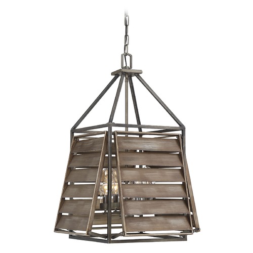 Savoy House Hartberg Aged Driftwood Outdoor Hanging Light by Savoy House 7-9341-4-162