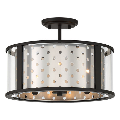 Eurofase Lighting Grado 15-Inch Semi-Flush Mount in Black & Silver by Eurofase Lighting 39415-011