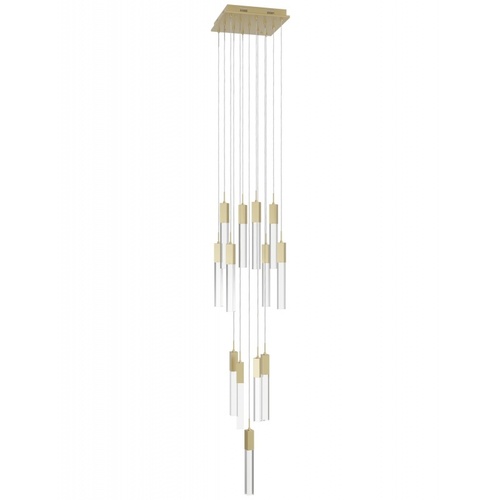 Avenue Lighting Original Glacier Brushed Brass LED Multi-Light Pendant with Rectangle Shade