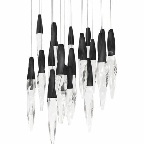 Kindjal LED 21-Light Pendant in Black by Schonbek Beyond