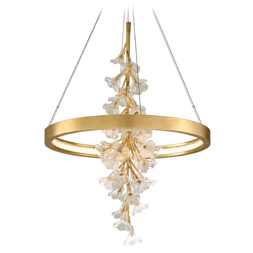 Corbett Lighting Jasmine Gold Leaf LED Pendant Light