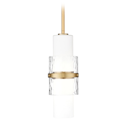 Z-Lite Z-Lite Cayden Modern Gold Mini-Pendant Light with Cylindrical Shade 1946P-ROD-MGLD