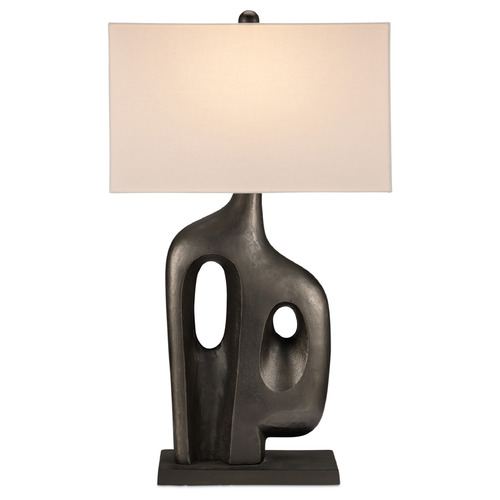 Currey and Company Avant-Garde Graphite Table Lamp with Rectangle Shade