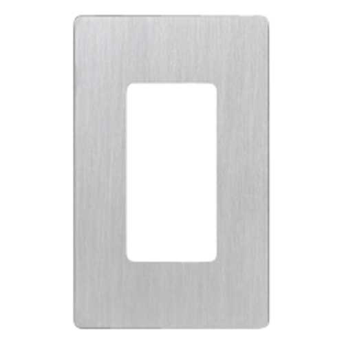 Lutron Dimmer Controls Designer Style 1-Gang Wallplate in Stainless Steel CW-1-SS