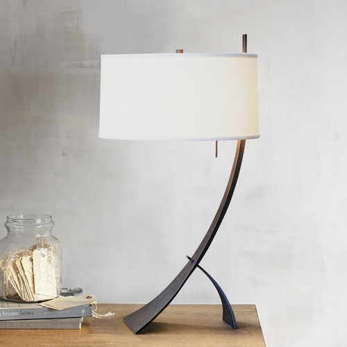 Hubbardton Forge Lighting Table Lamp with Drum Lamp Shade 272666-SKT-05-SF1695
