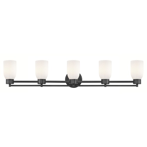 Modern Bathroom Light White Glass Black 5 Lt