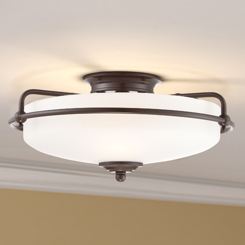 Griffin 17-Inch Semi-Flush Mount in Palladian Bronze by Quoizel Lighting