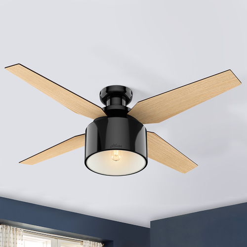 Cranbrook 52-Inch Low Profile Fan in Gloss Black by Hunter Fan Company