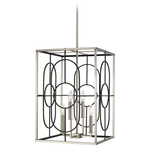 Generation Lighting Rennie Brushed Nickel  &  Midnight Black Pendant by Generation Lighting 5221804-962