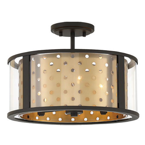 Eurofase Lighting Grado 15-Inch Semi-Flush Mount in Black & Gold by Eurofase Lighting 39415-028