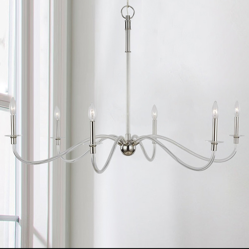 Visual Comfort Studio Collection Chapman & Meyers Hanover 41.75-Inch Polished Nickel & Lucite Chandelier by Visual Comfort Studio CC1326PN