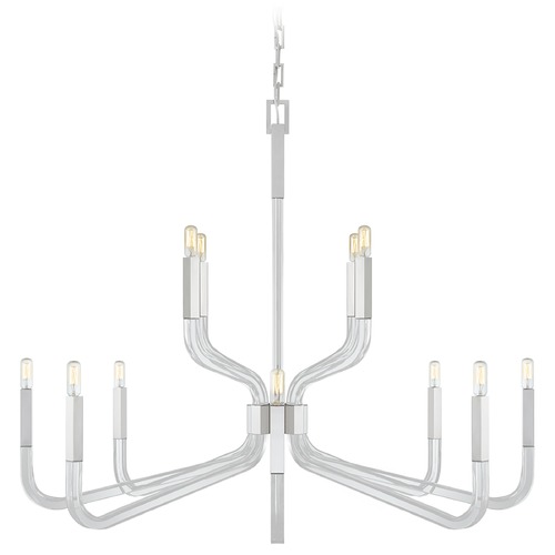 Visual Comfort Signature Collection Chapman & Myers Reagan Grande Chandelier in Nickel by Visual Comfort Signature CHC5904PNCG